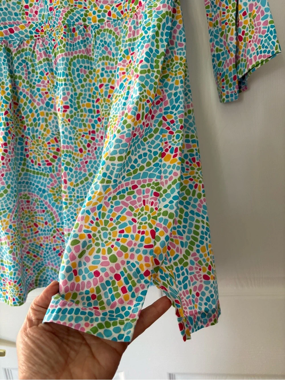 Talbots Colorful Mosaic Print coverup drawstring waist size large